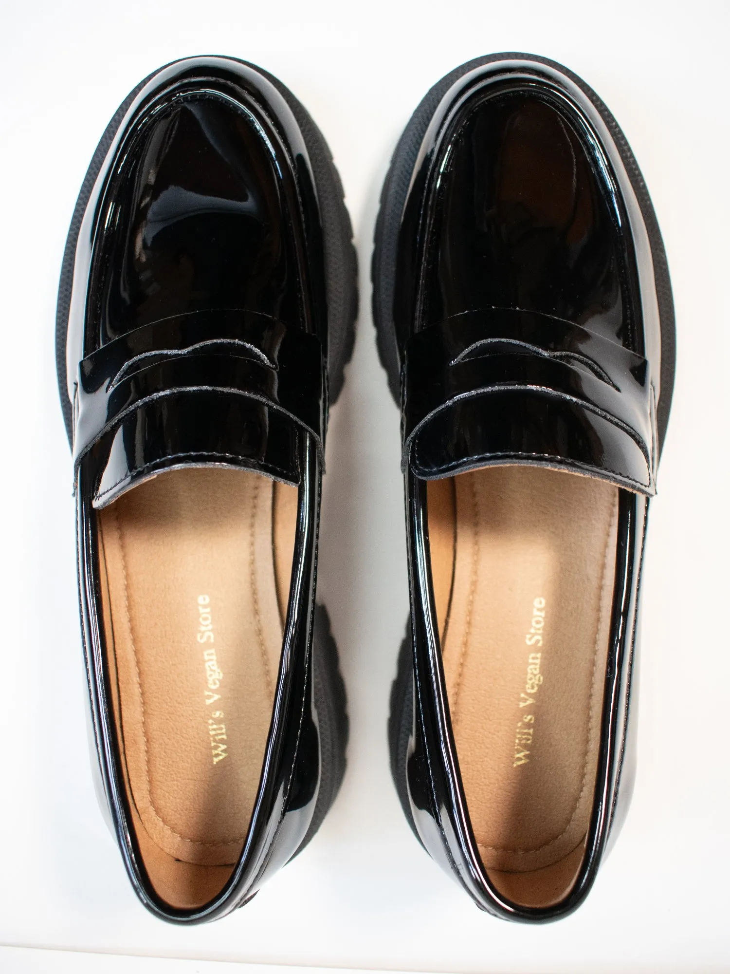 Minimal Silhouette Track Sole Penny Loafers