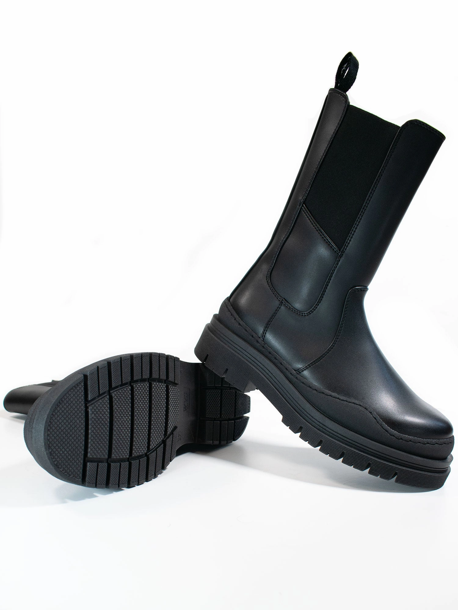 Track Sole Chelsea Mid-Height Boots Anti Abrasion