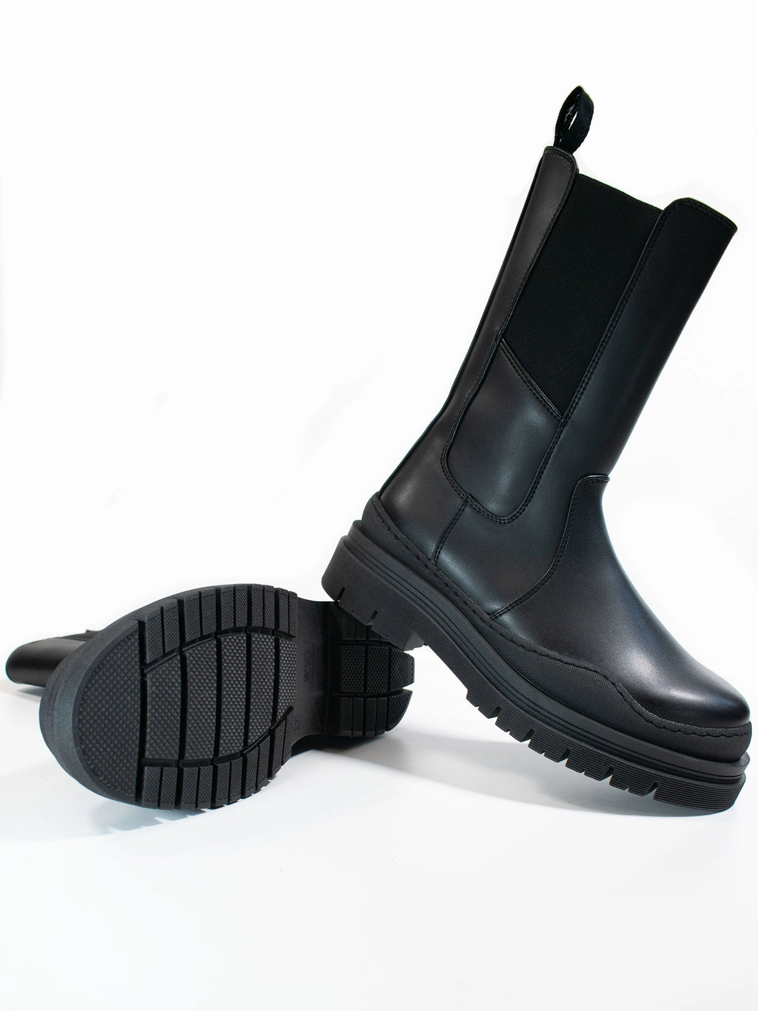 Track Sole Chelsea Mid-Height Boots Anti Abrasion
