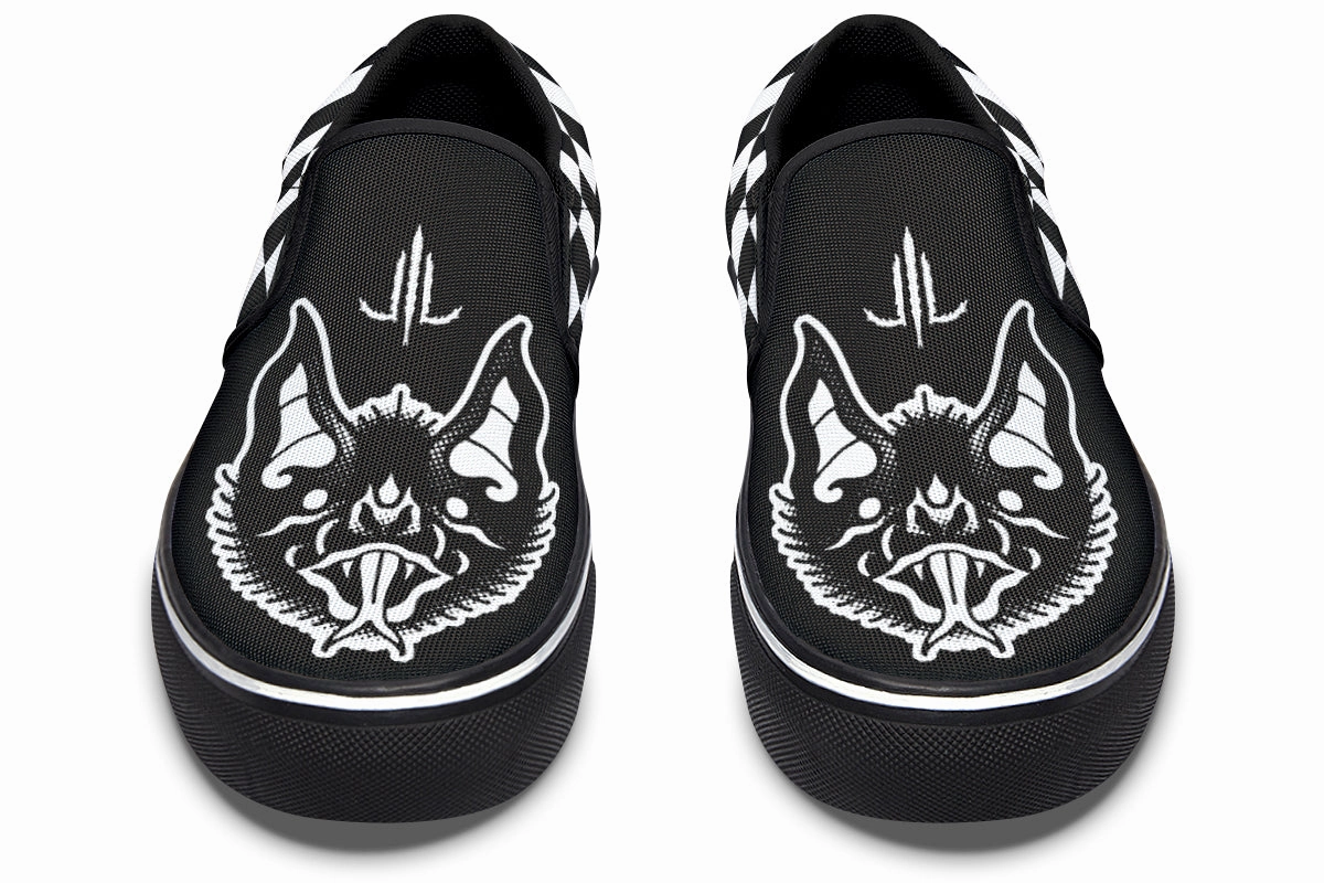 Traditional Checkered Bats Slip On Shoes Anti Odor