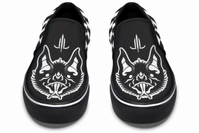 Traditional Checkered Bats Slip On Shoes Stable construction Black Edge