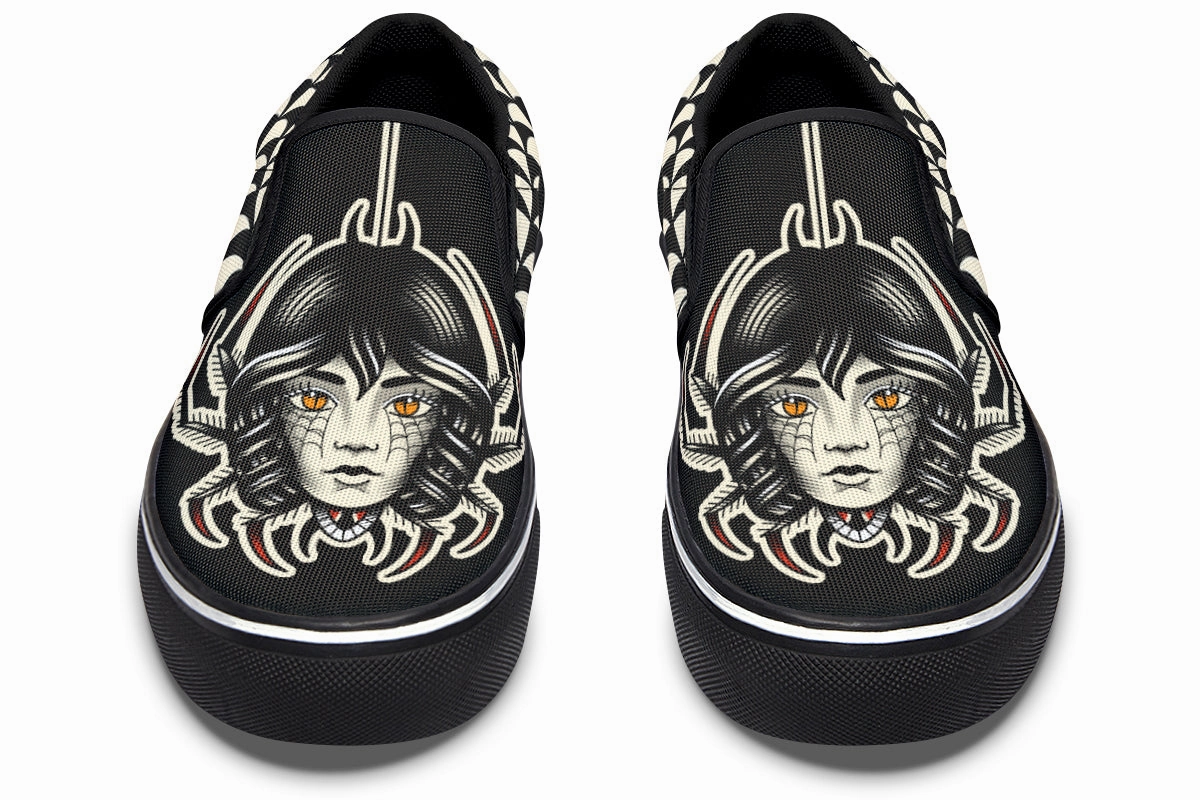 Traditional Spider Girl Head Slip On Shoes Arch Fit