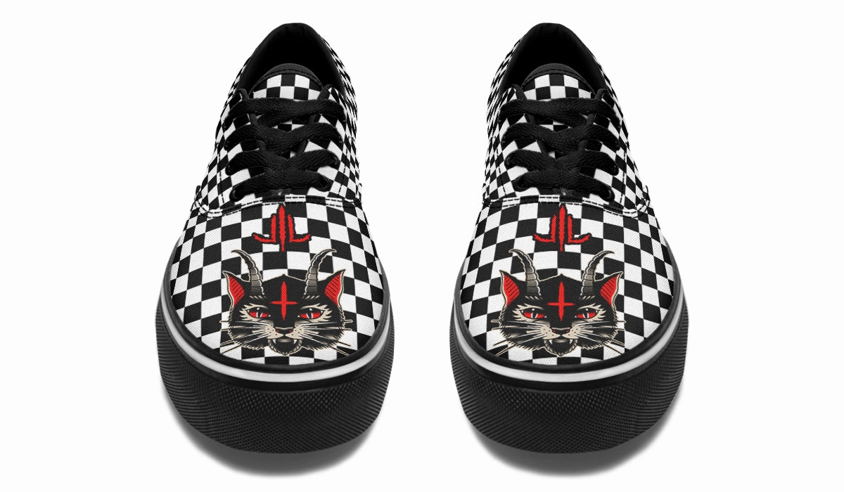 Cat Demon Checkered Classic Shoes Strong Step Eva Midsole