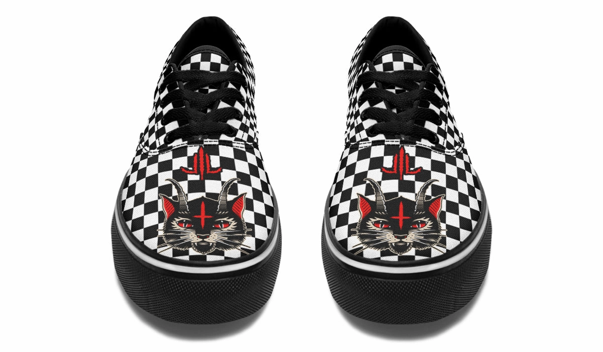 Swim Ready Cat Demon Checkered Classic Shoes