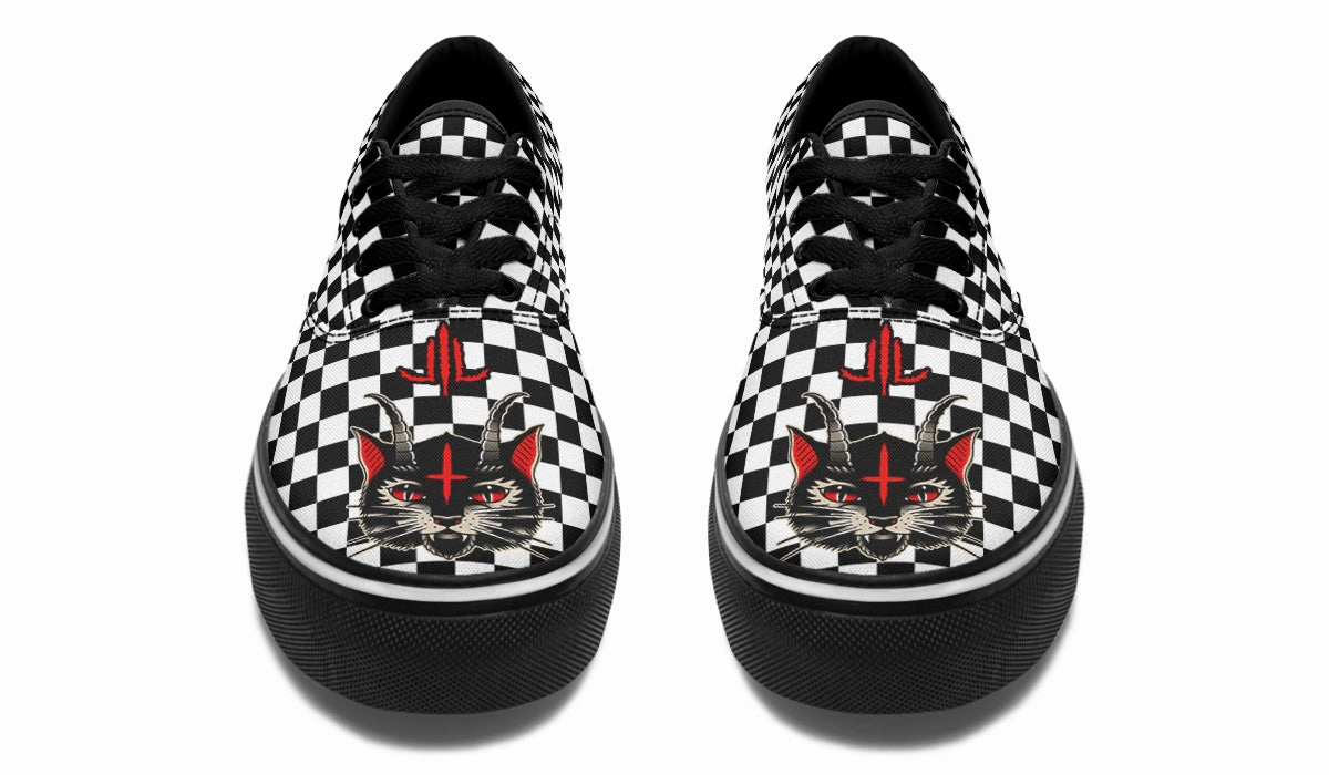 Cat Demon Checkered Classic Shoes Strong Step Eva Midsole
