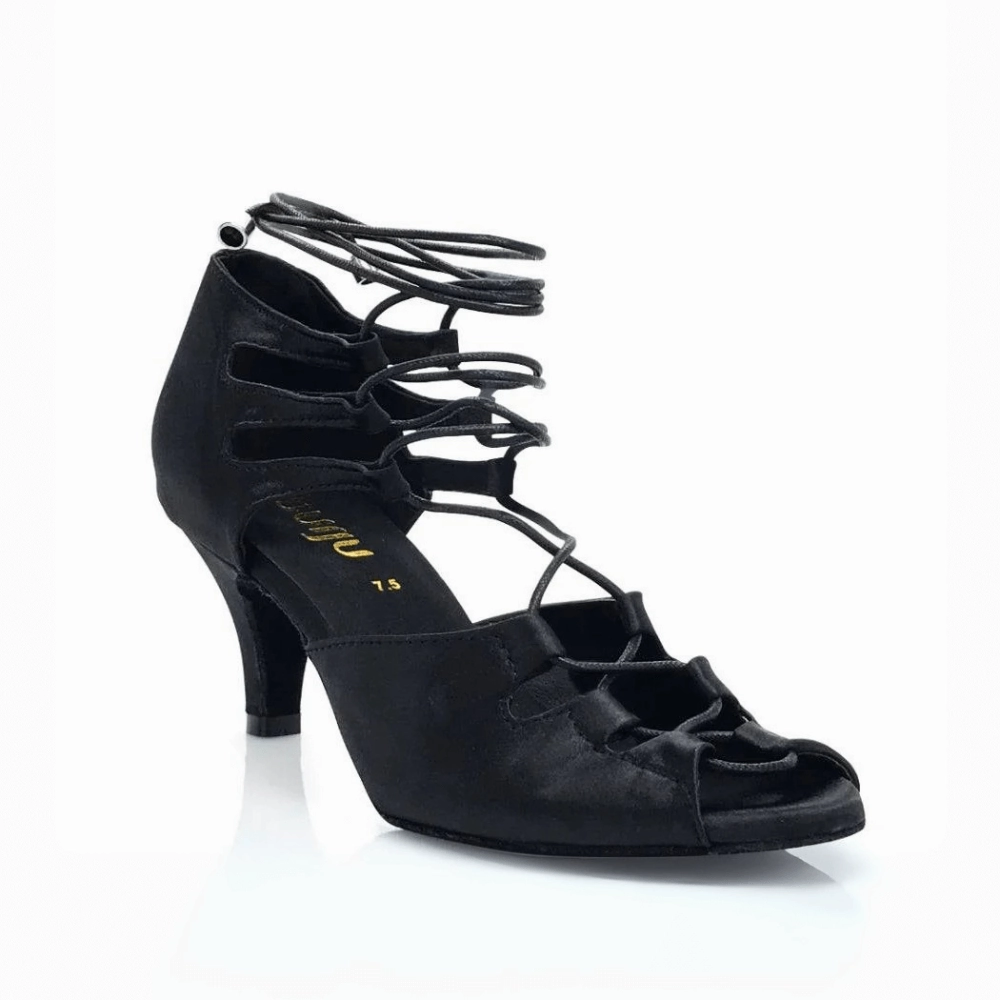 Fall Sandals Boosted Height Alemana - Adjustable Width Lace Up Latin Dance Shoes (Suede Sole)