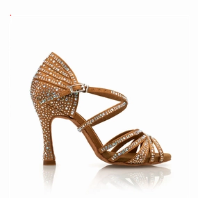Brunch Time Paris Tall - Tan Rhinestone 3.75" Latin and Ballroom Dance Shoes