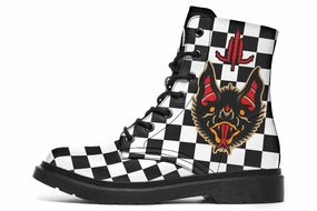 Vampire Bat Checkered Boots Mix Hue