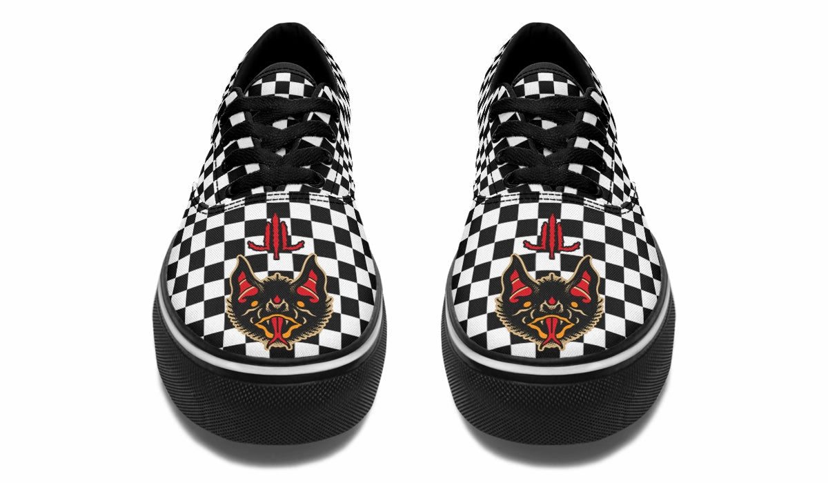 Vampire Bat Checkered Classic Shoes Air Dry Reinforced Seams