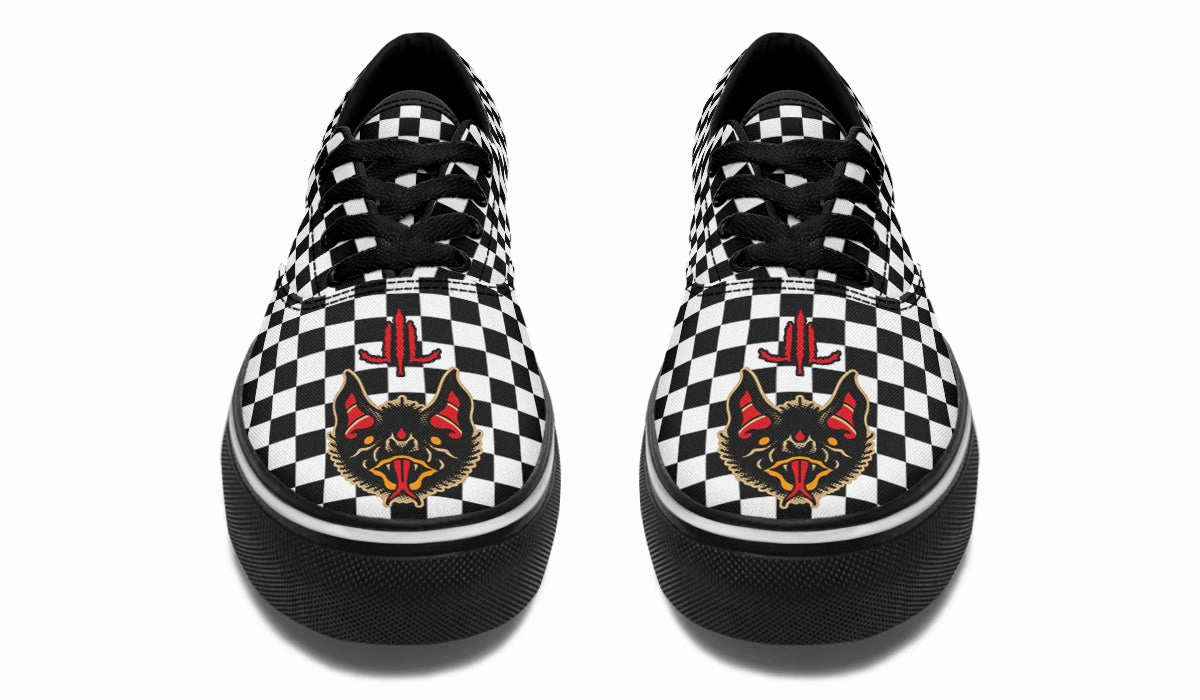 Dust Guard Vampire Bat Checkered Classic Shoes