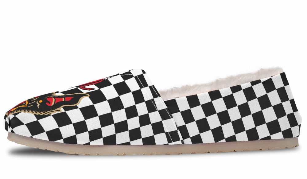 Vampire Bat Checkered Winter Casual Shoes Anti Odor