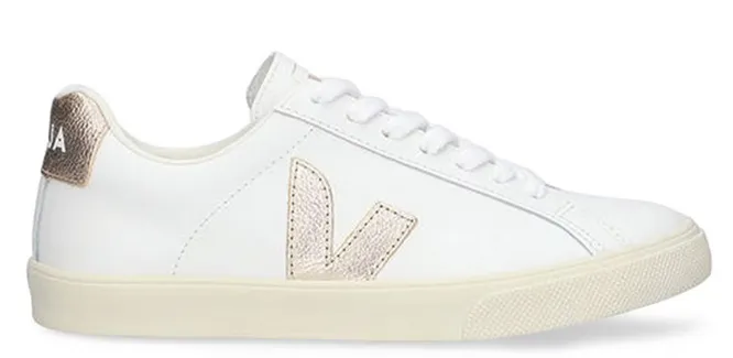 Veja Esplar Leather White Platine Rubber Sole