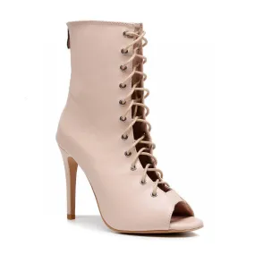 Nordic Calm Warm And Comfortable Sofiya True Nudes - Shade 2 Open Toe Latin Dance Bootie (Street Sole)