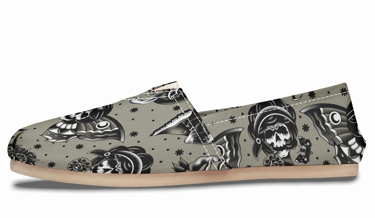 Classic Dead Girls Casual Shoes Stretchable Material