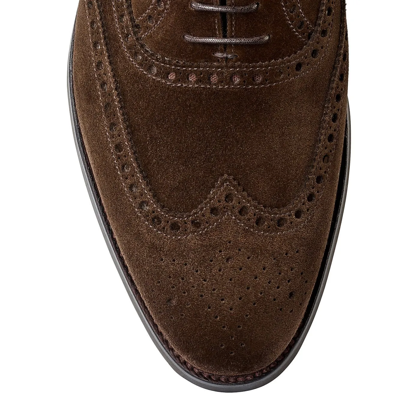 Round Tip Classic Look Westgate 2 Dark Brown Calf Suede
