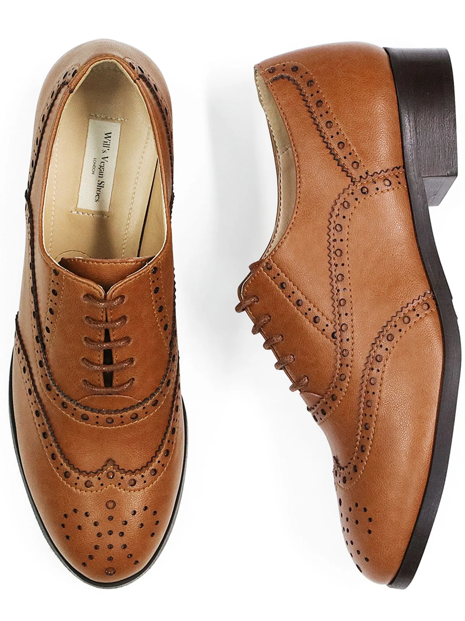 microfiber Wide Fit Oxford Brogues