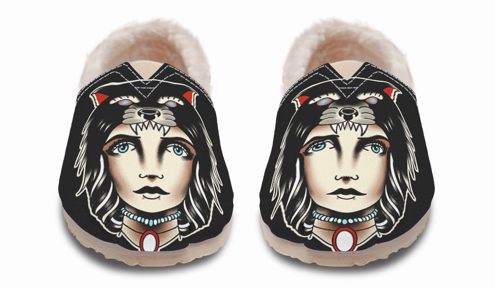 Wolf Cowl Girl Head Winter Casual Shoes Pilates Cool