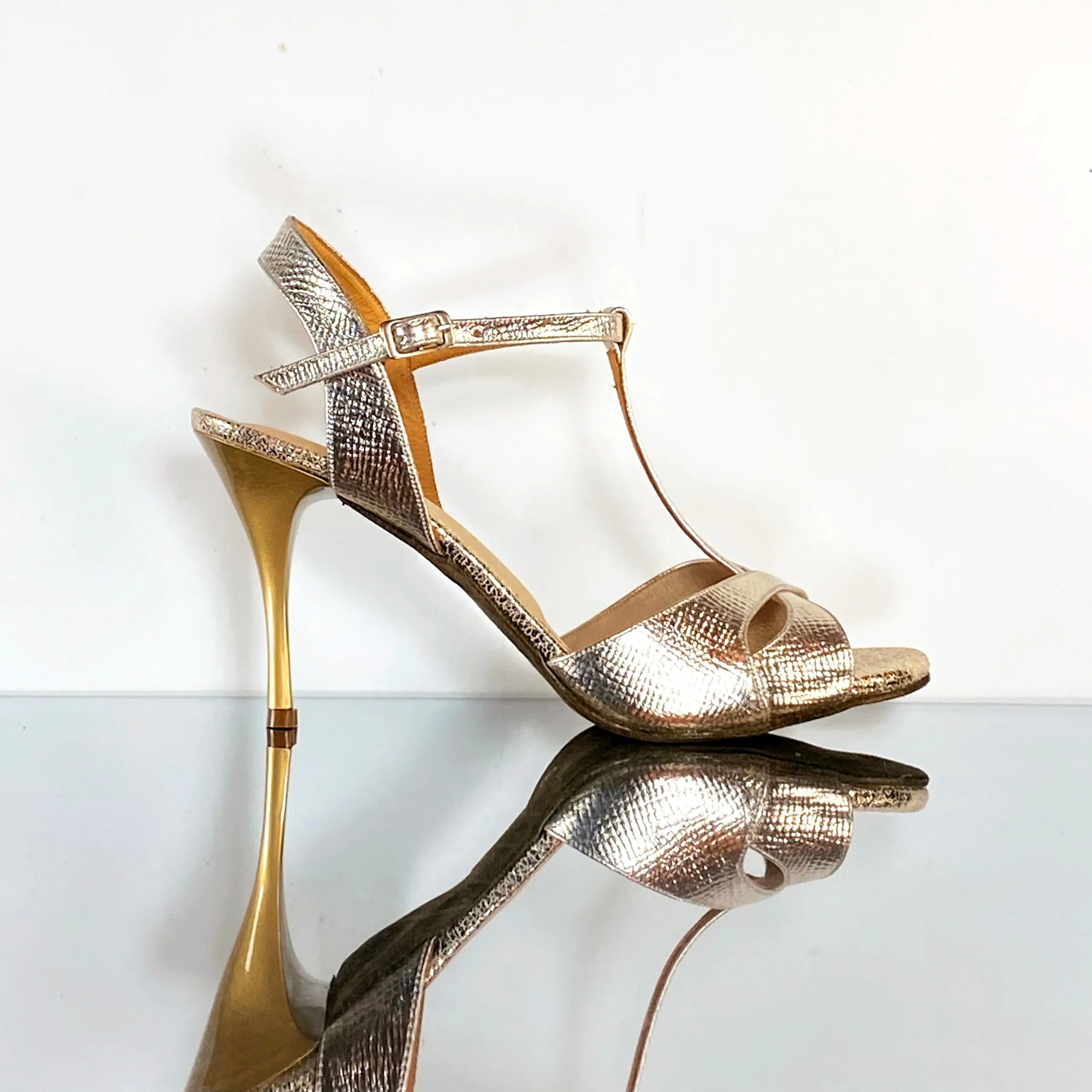 Champagne - Gold Metallic Tango Shoes synthetic leather