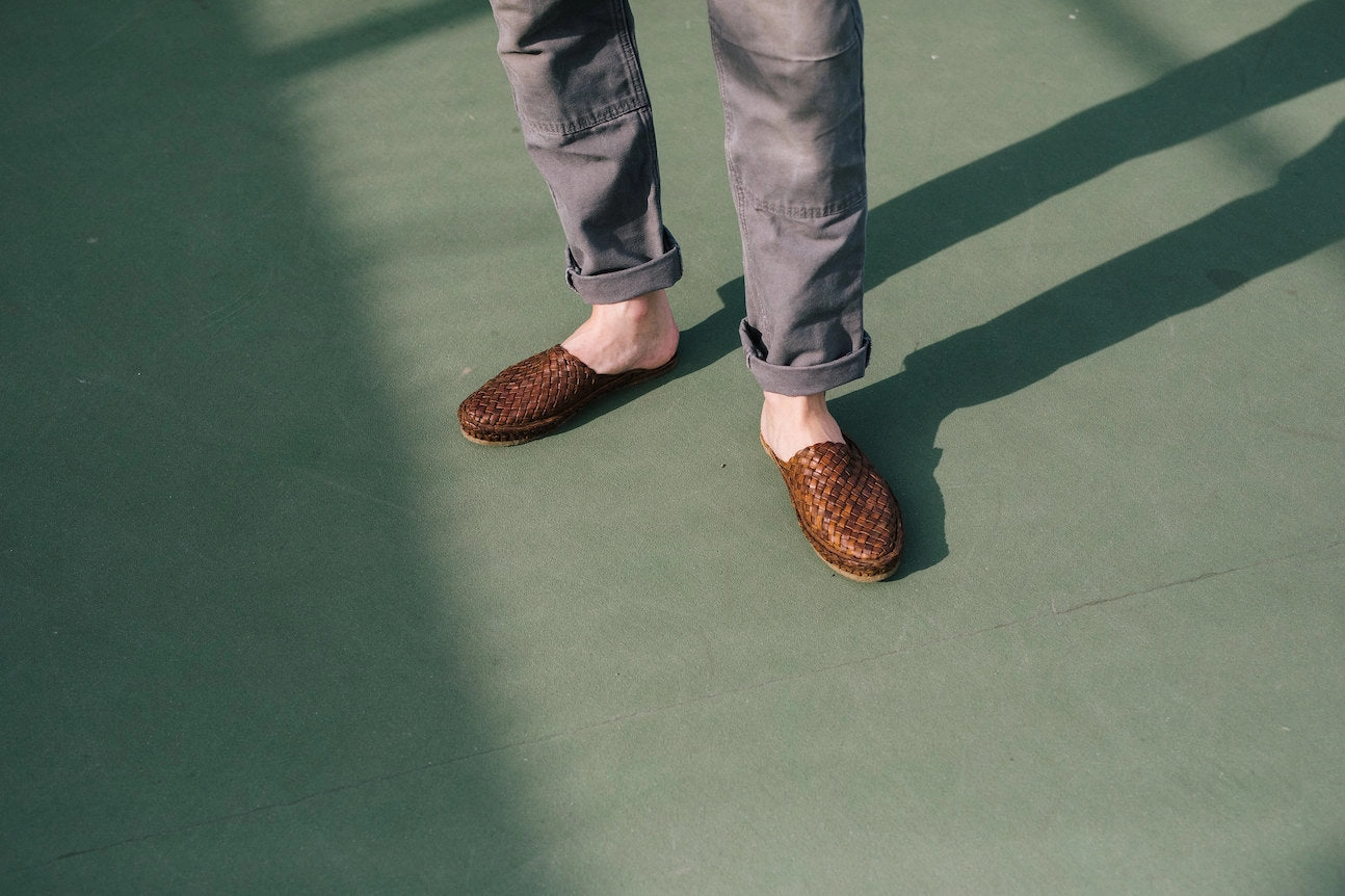 Mule Style Woven City Slipper in Walnut