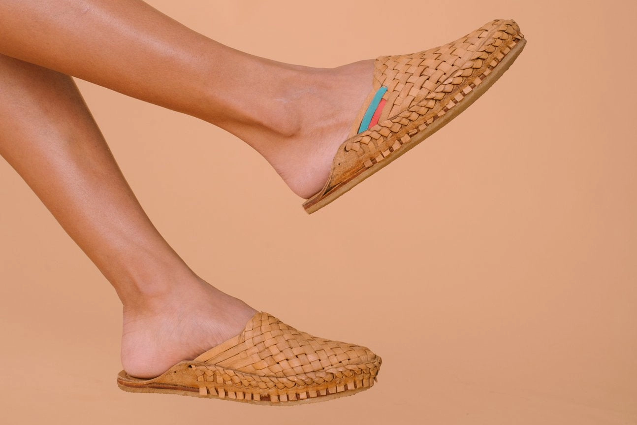 Woven Slide in Honey   Stripes Comfort Slip-On Anti   Tear